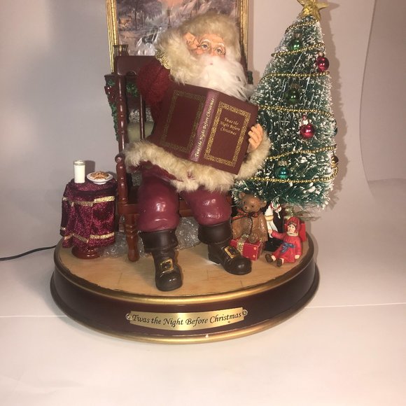 Thomas Kinkade Twas The Night Before Christmas Tabletop Santa Figure Bradford - Picture 3 of 13